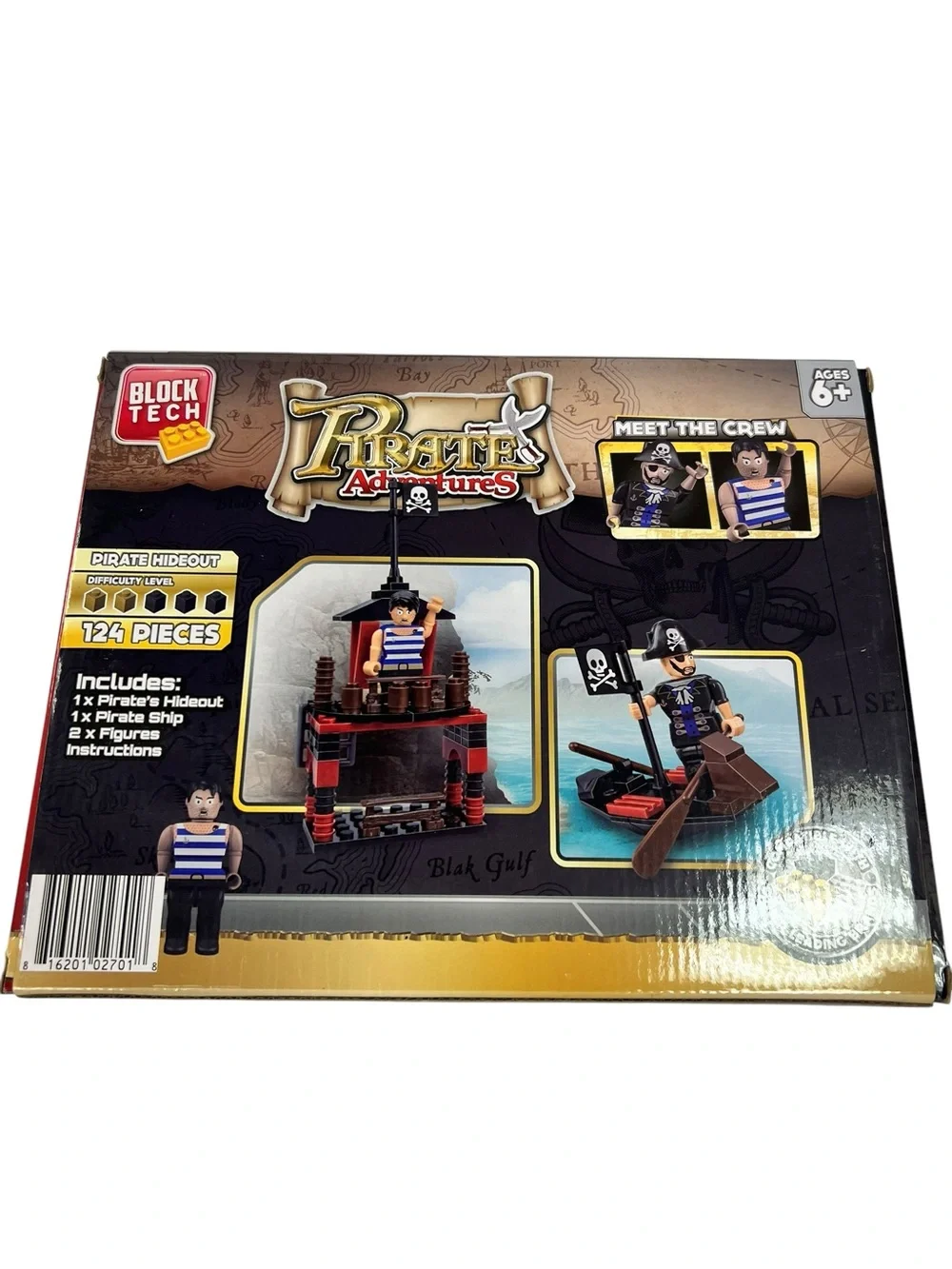 Pirate Adventures Kids Building Set - Red & Black 124 Pieces Ages 6+